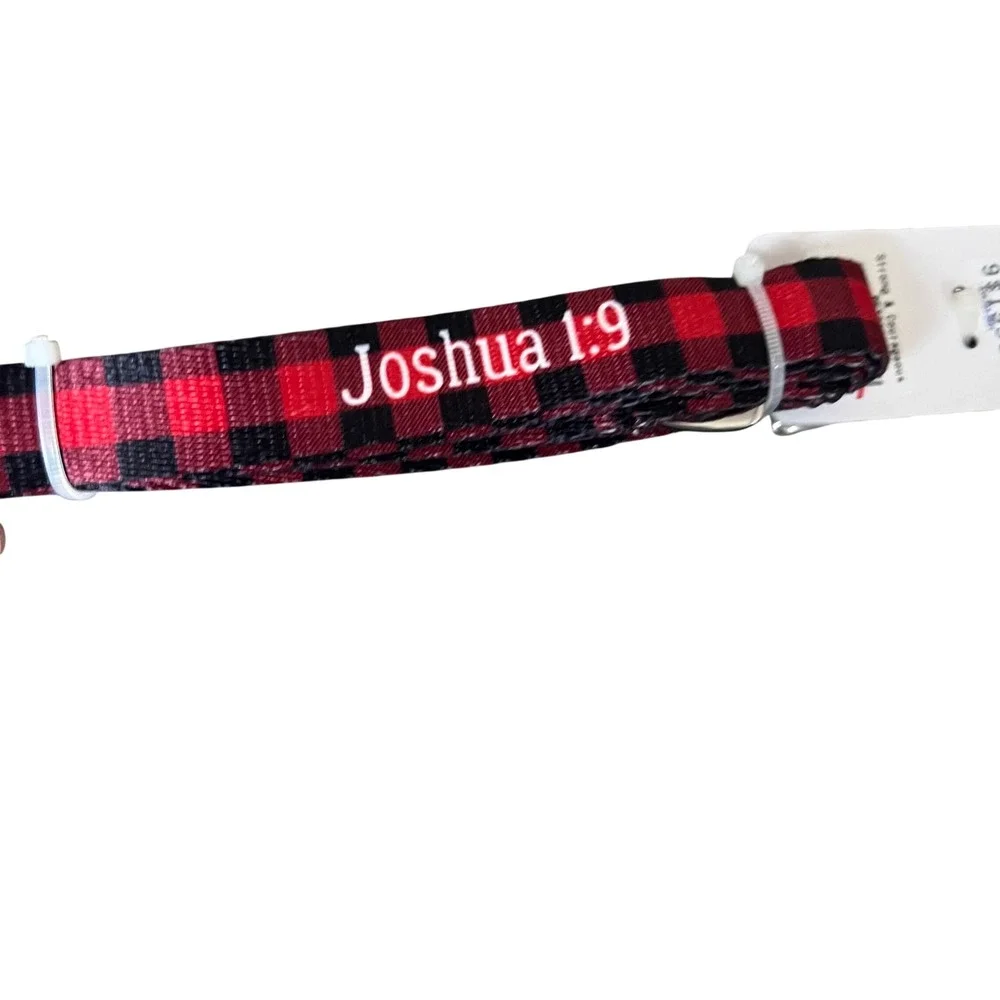 Kerusso Paws & Pray 5Ft Pet Leash Strong & Courageous‎ Red Gingham NWT